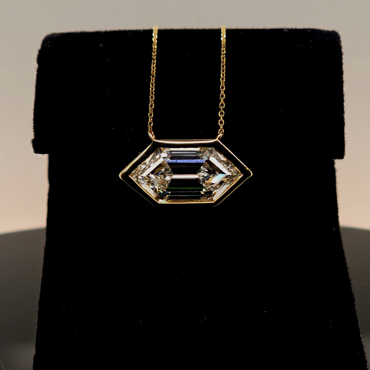5ct Stepped Hexagon Necklace
