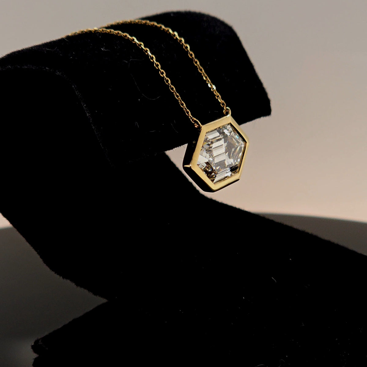 5ct Stepped Hexagon Necklace