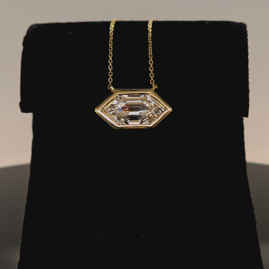 5ct Stepped Hexagon Necklace